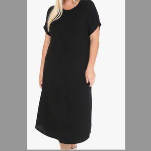 Everyday Drop Shoulder Midi Dress - Plus Black
